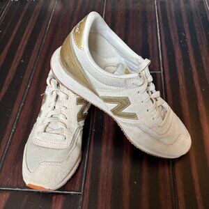 New Balance 620 Womens Running Shoes Sneakers Athletic Retro Gold Beige Size 7
